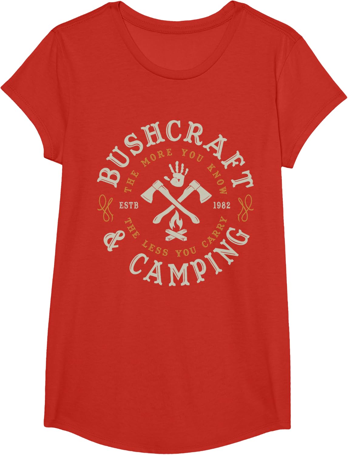 Camping BUSHCRAFT Survival Gifts & Shirts CO. T-Shirt - Girls Red
