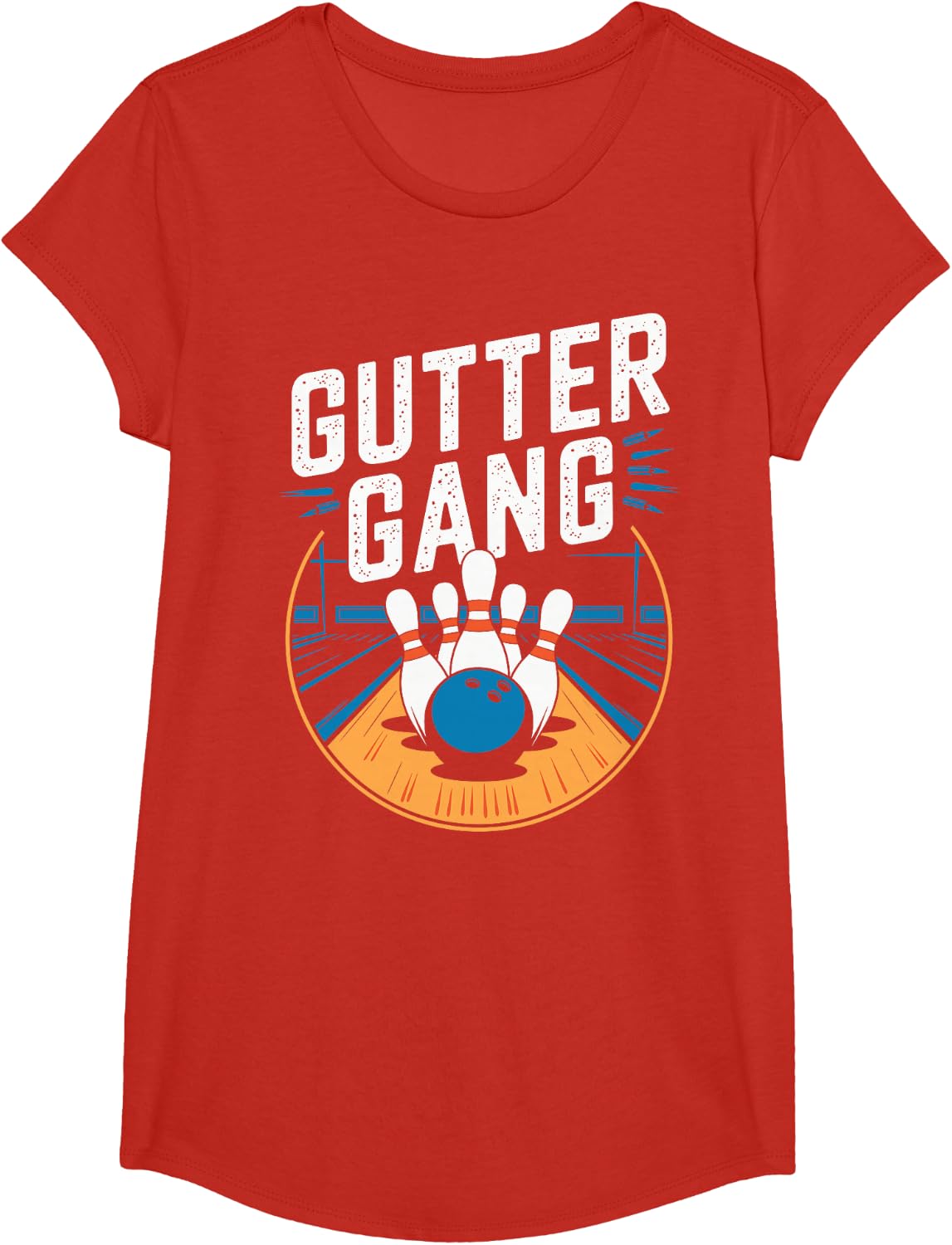 Gutter Gang Bowling T-Shirt - Girls Red
