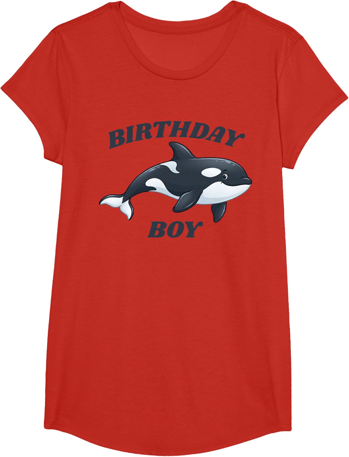 Birthday Boy Killer Whale Orca T-Shirt - Girls Red