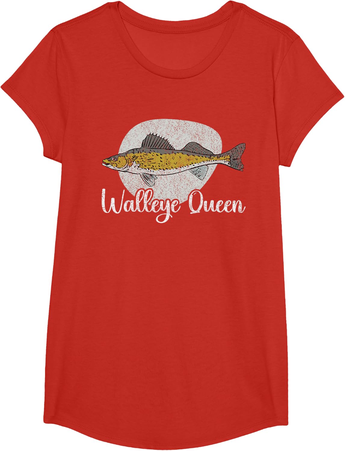 Funny Walleye Queen Fishing For Women Fish Mom Bait Fishing T-Shirt - Girls Red