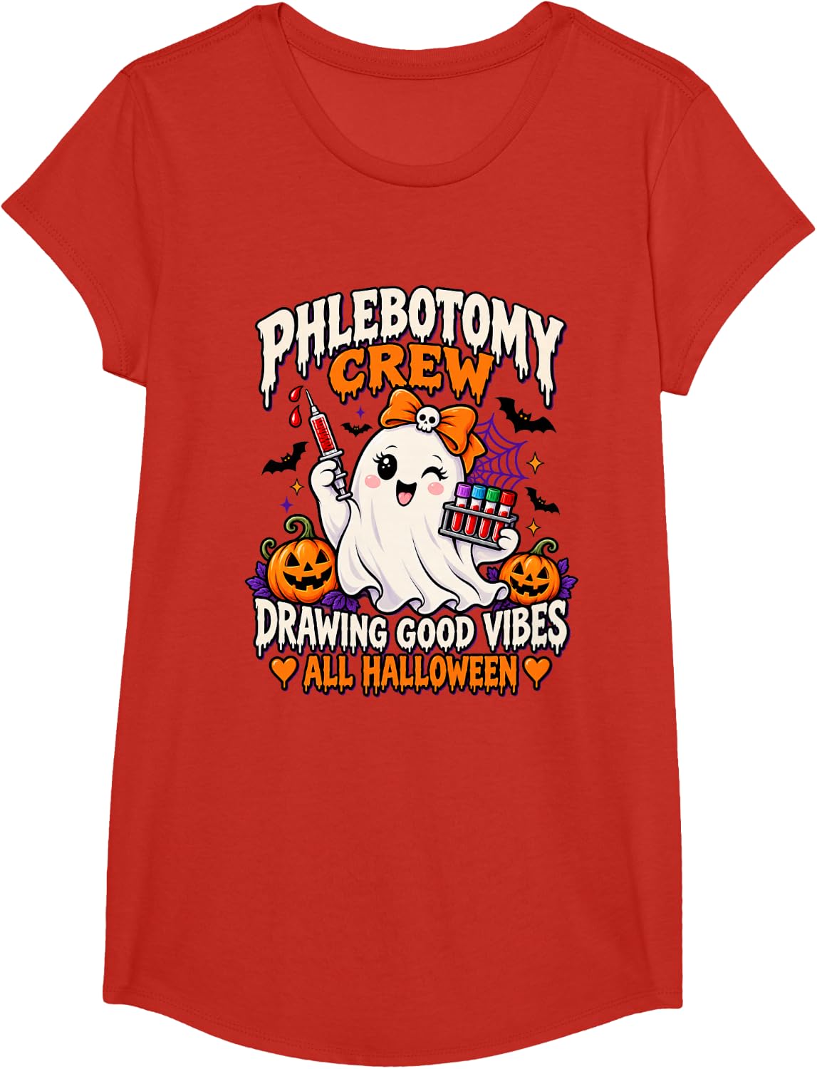 Pharmacist Halloween Dispensing After Dark T-Shirt - Girls Red