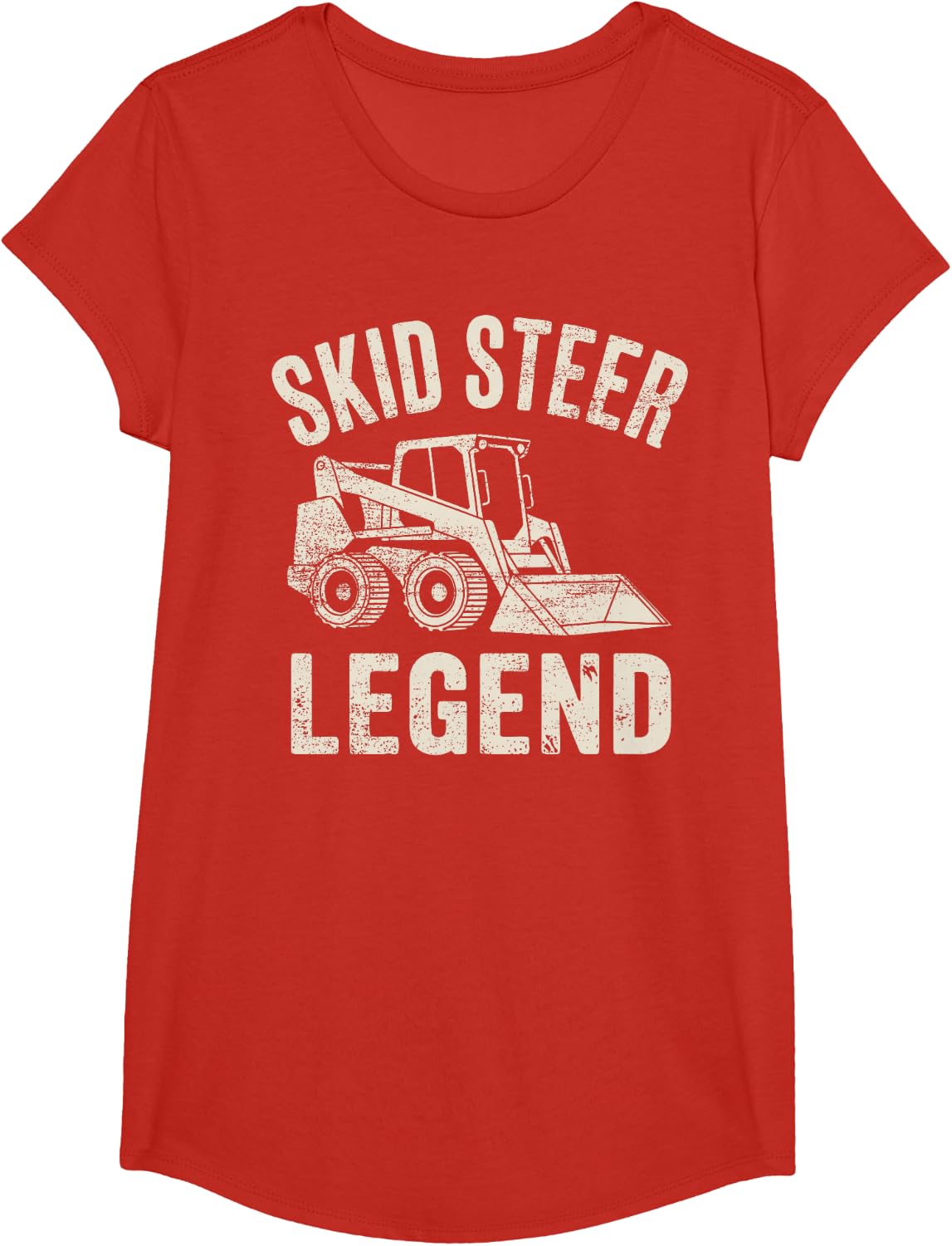 Skid Steer Operator Legend Construction Crew T-Shirt - Girls Red