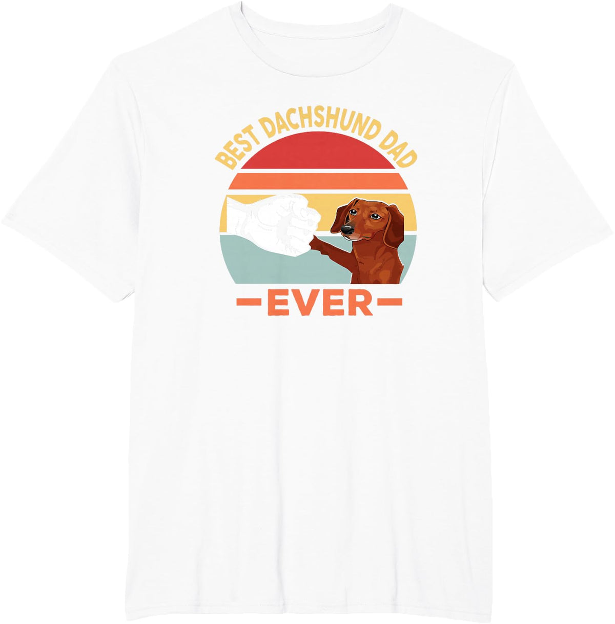 Best Dachshund Dad of All Time Funny Dog Design T-Shirt - White