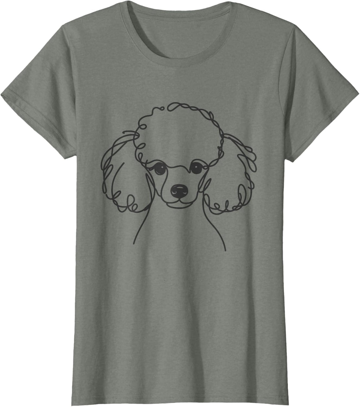 Line Art Dog Dad Mom Toy Poodle Tees T Shirts for Men Women - Olive Heather