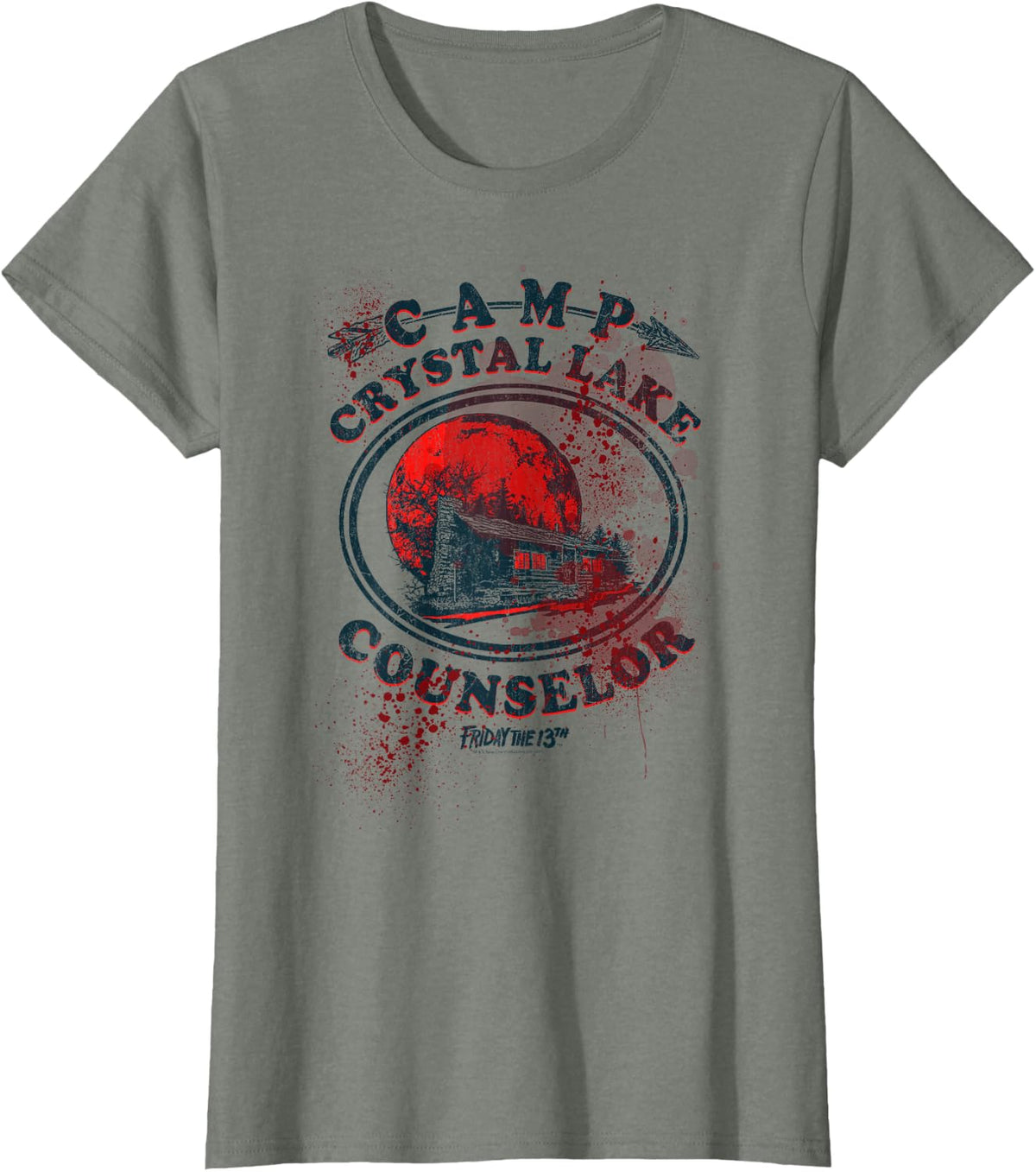 Friday the 13th Camp Counselor Victim T-Shirt - Olive Heather