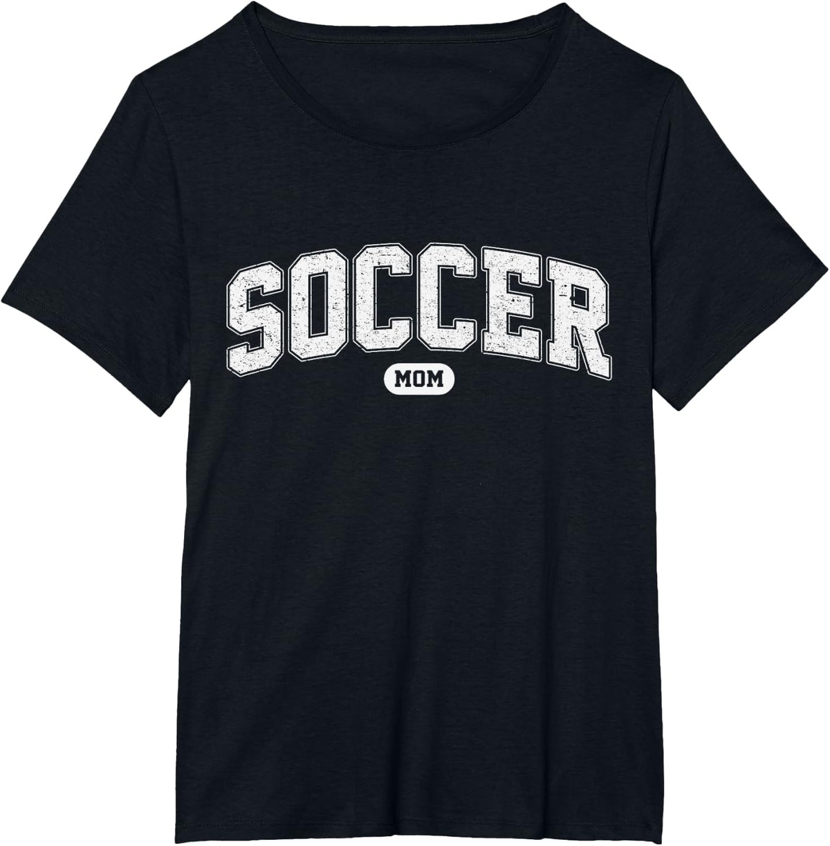 Soccer Mom Funny Athletic Lettering Fathers Day Coach Player T-Shirt - Black