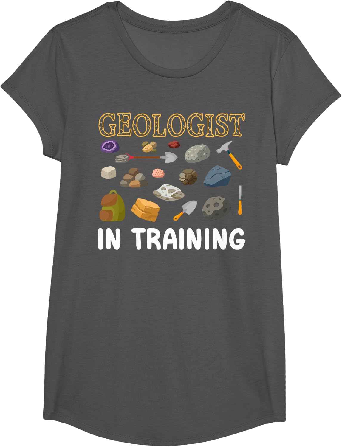 Future Geologist in Training Kids Geologist Boy T-Shirt - Girls Asphalt Grey