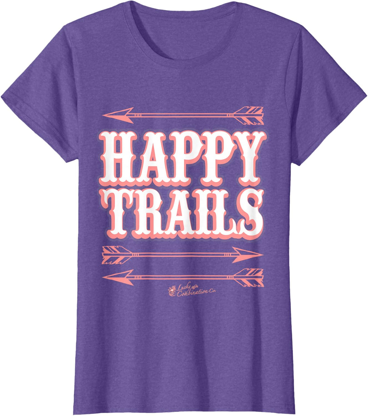 HAPPY TRAILS T Shirt Tee Shirt T-Shirt - Purple Heather