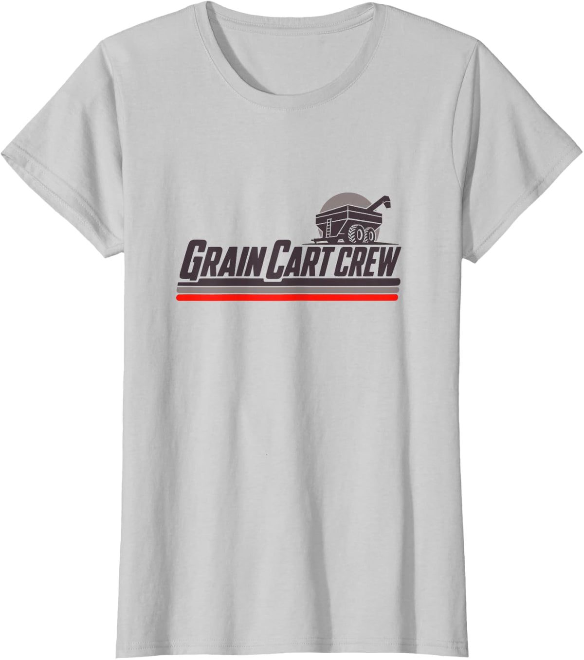 Grain CART Crew - Funny Combine Harvest Season Farming T-Shirt - Silver Grey