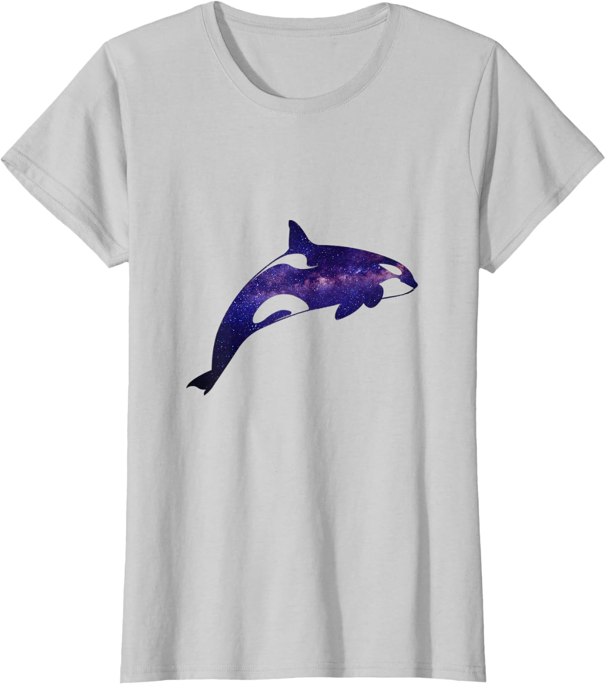 Cute Orca T-shirt Killer whale on Galaxy tee best Gift - Silver Grey