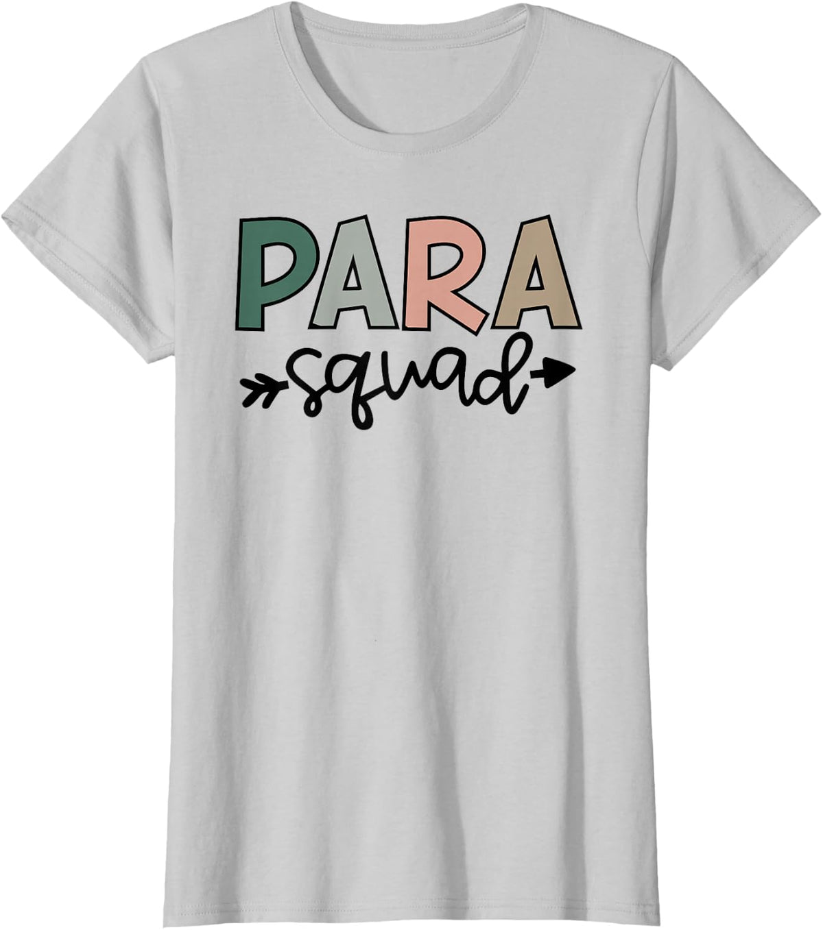 Paraprofessional Para Squad Educator Teacher Aide Education T-Shirt - Silver Grey