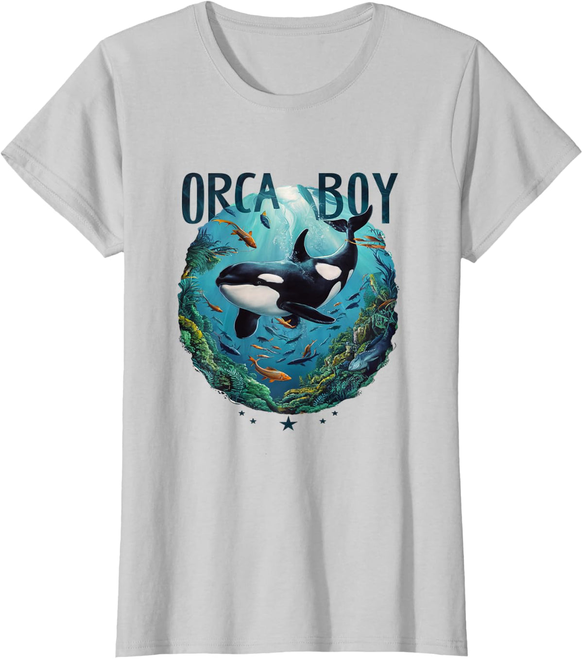 Orca Boy Whale T-Shirt - Silver Grey