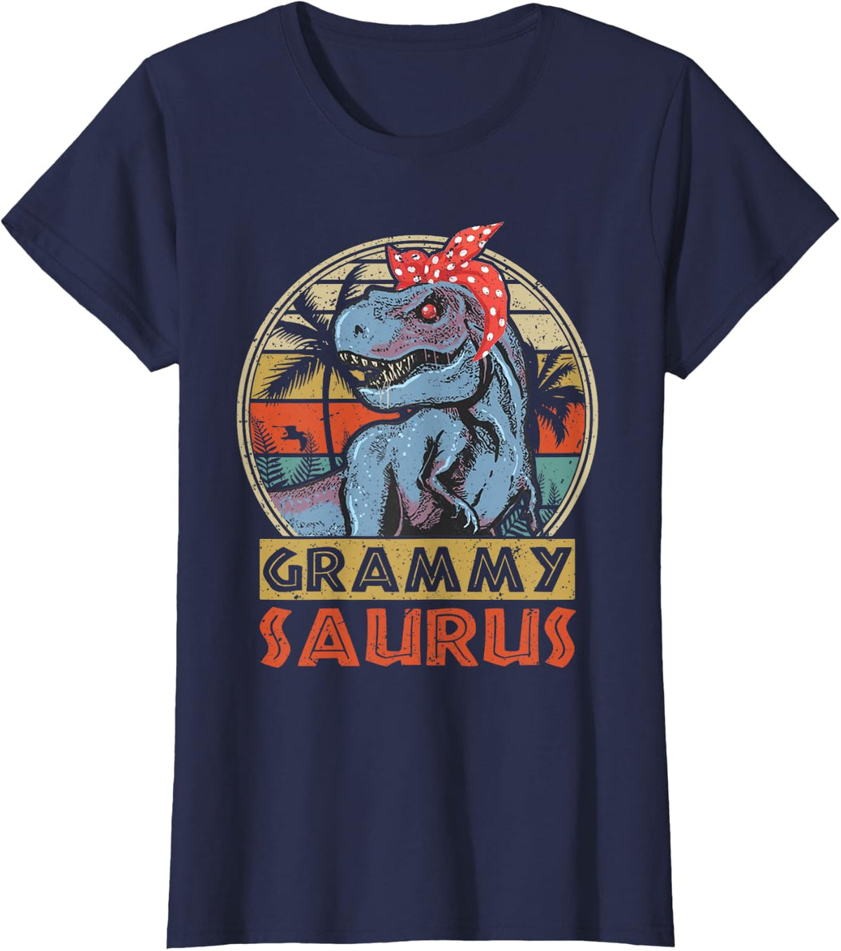 Grammysaurus T Rex Dinosaur Grammy Saurus Family Matching T-Shirt - Navy Blue