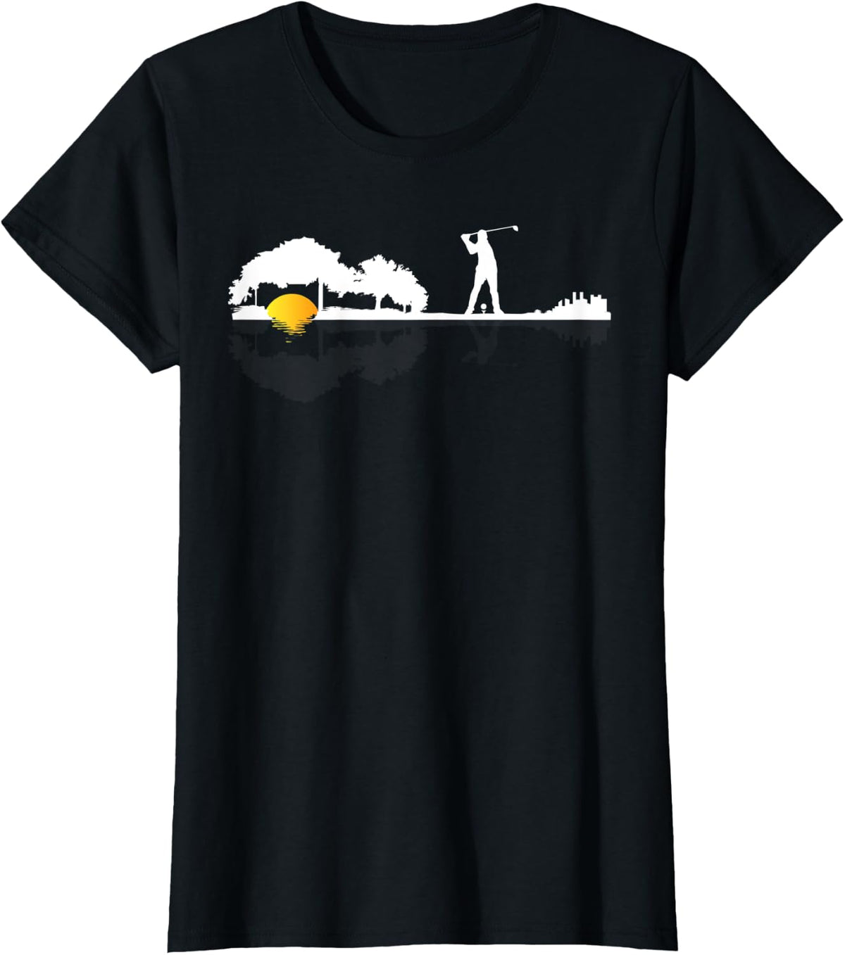 Cool Guitar Golf Player Gift Guitarist Golfer Unique Golfing T-Shirt - Black