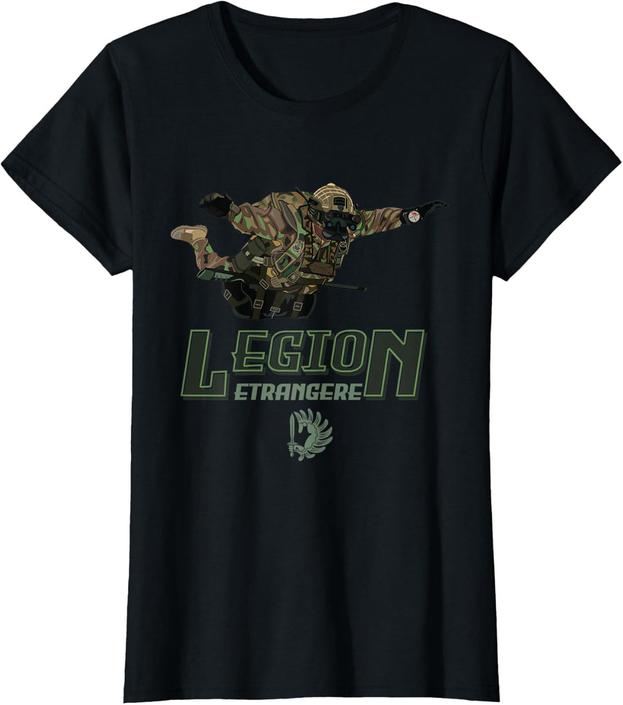 Legion Etrangere Foreign Paratrooper Parachuter T-Shirt - Black