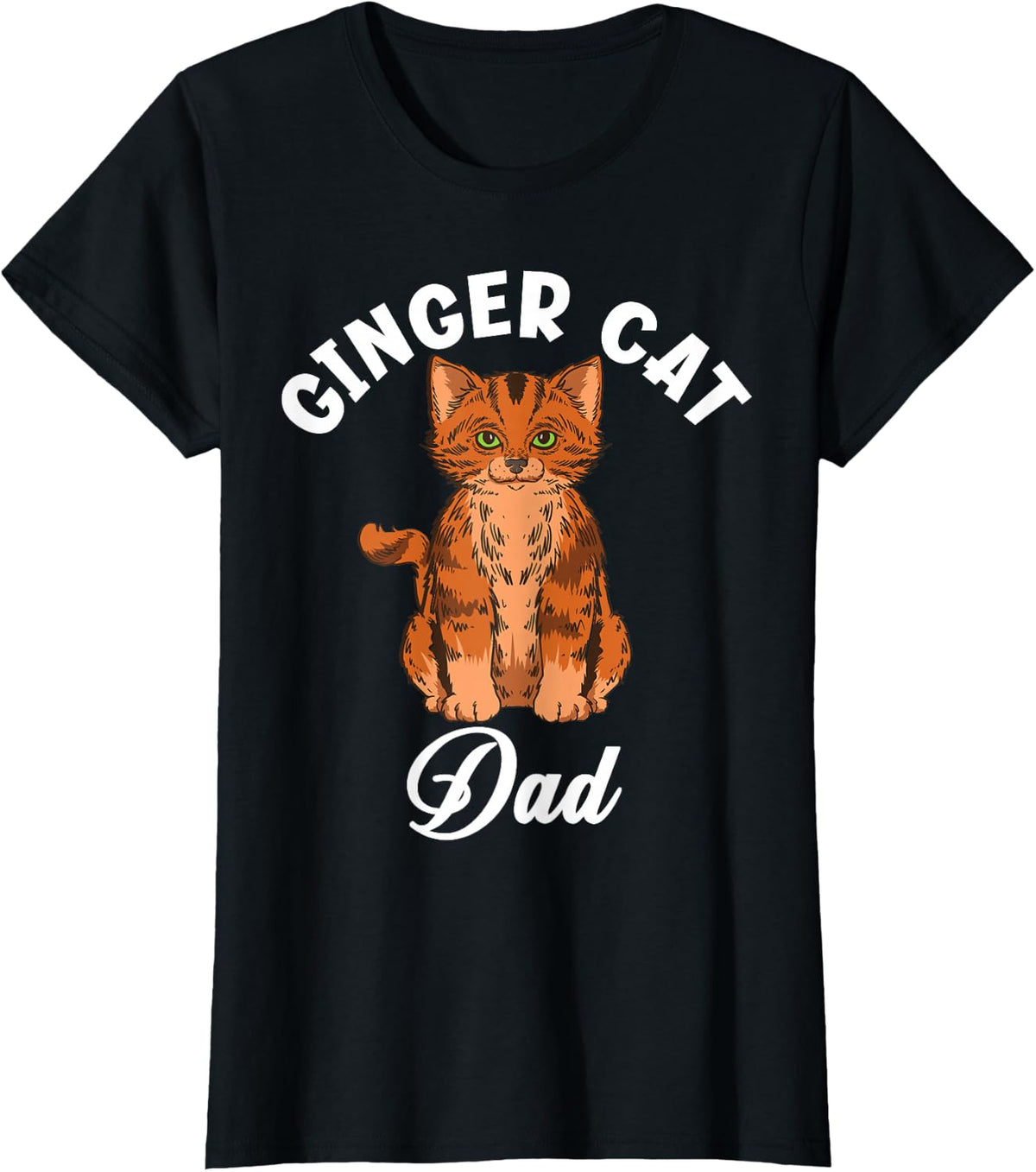 Ginger Cat Dad T-Shirt - Black