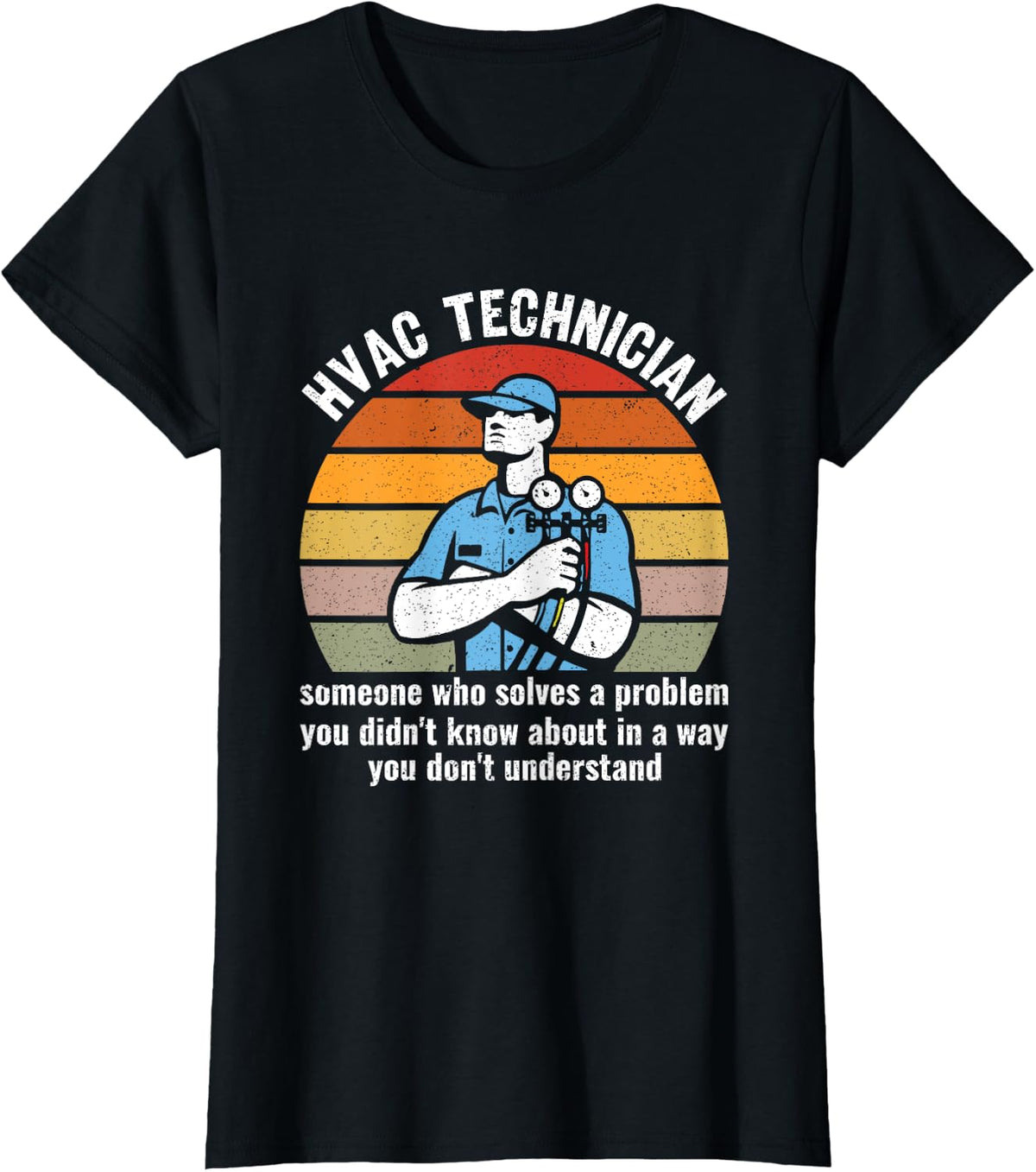 Funny HVAC Technician Definition HVAC Tech T-Shirt - Black