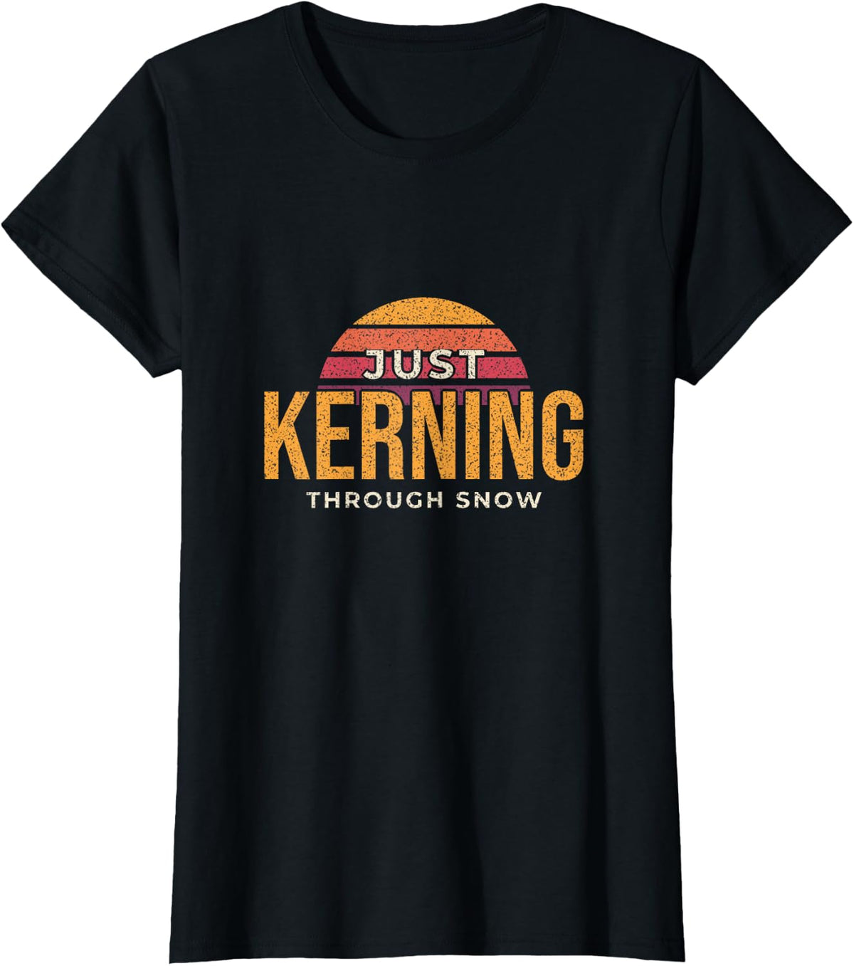 Just Kerning Through The Snow Graphic Designer Christmas T-Shirt - Black