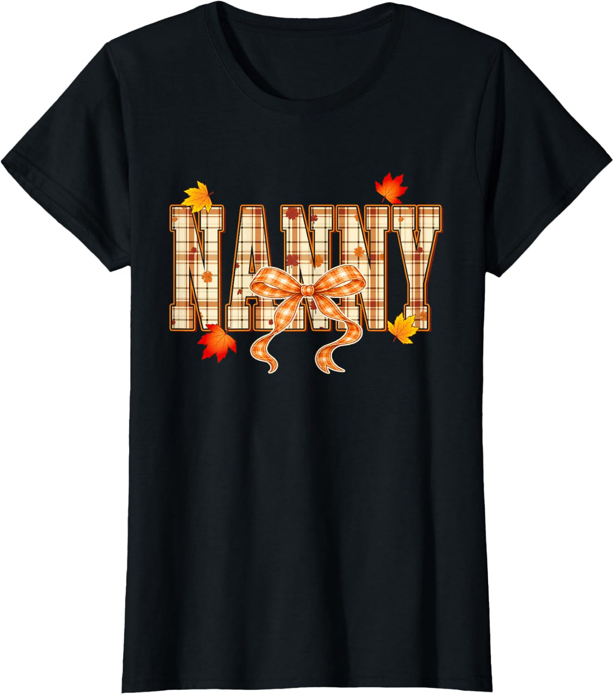 Nanny Coquette Bows Nanny Fall Thanksgiving T-Shirt - Black