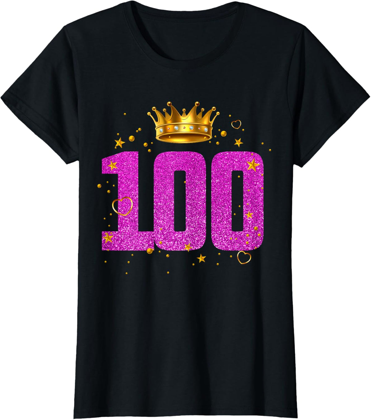 100 Year Old Birthday Crown 100th B-Day Crew Party Friends T-Shirt - Black
