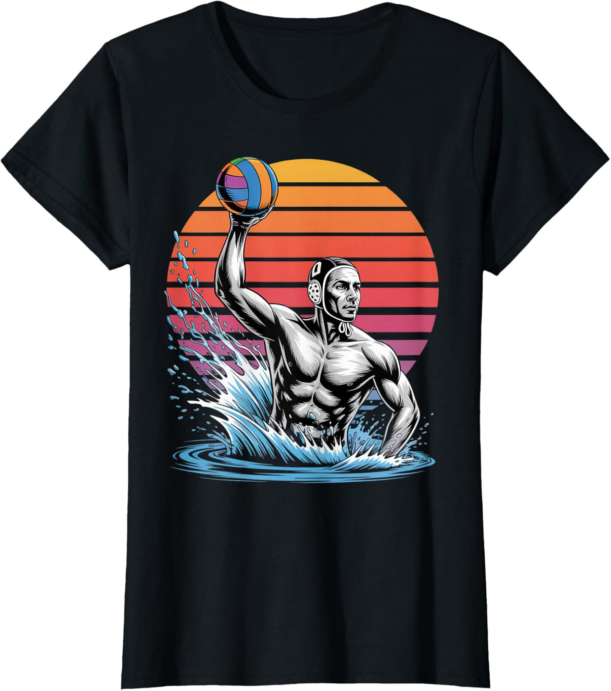 Vintage Water Polo Player Water Polo T-Shirt - Black
