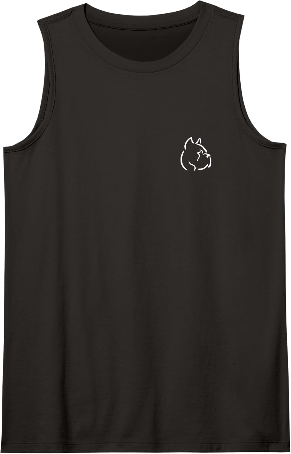 Cane Corso Simple Minimalist Line Art Sleeveless Tank Top - Black