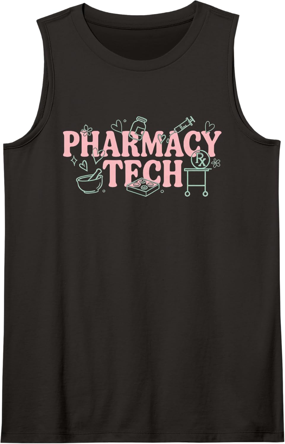 Inpatient Hospital Pharmacy Dispensing Compounding Pharmtech Sleeveless Tank Top - Black