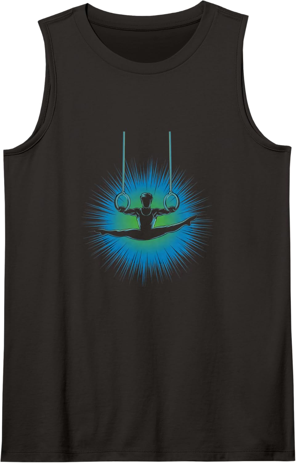 Gymnastics Sports Rings Kids Boys Gymnast Sleeveless Tank Top - Black