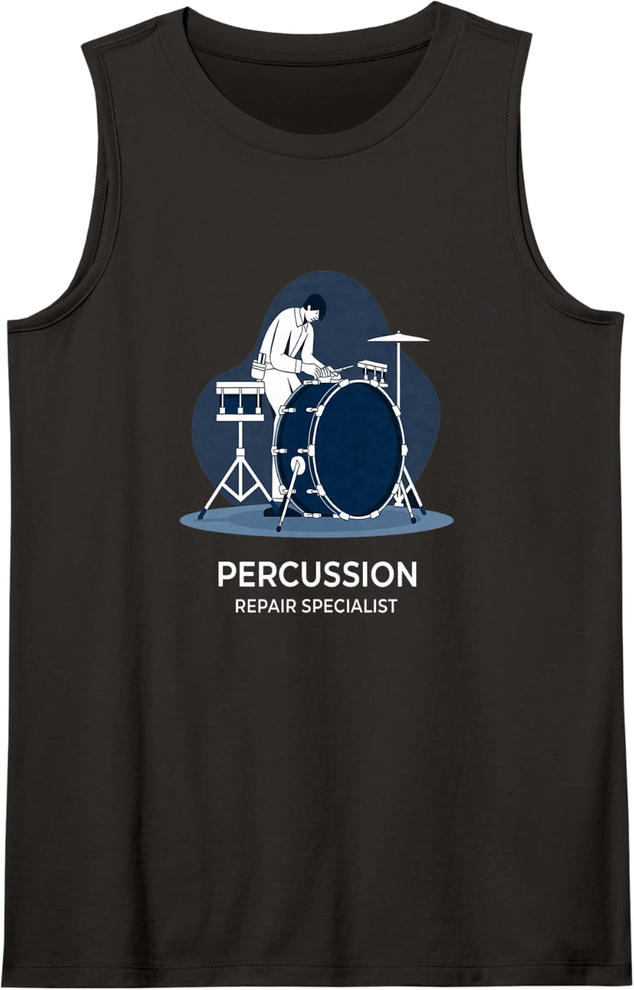 Drum Percussion Maintenance Pro Musician Repair Tech Tank Top - Black