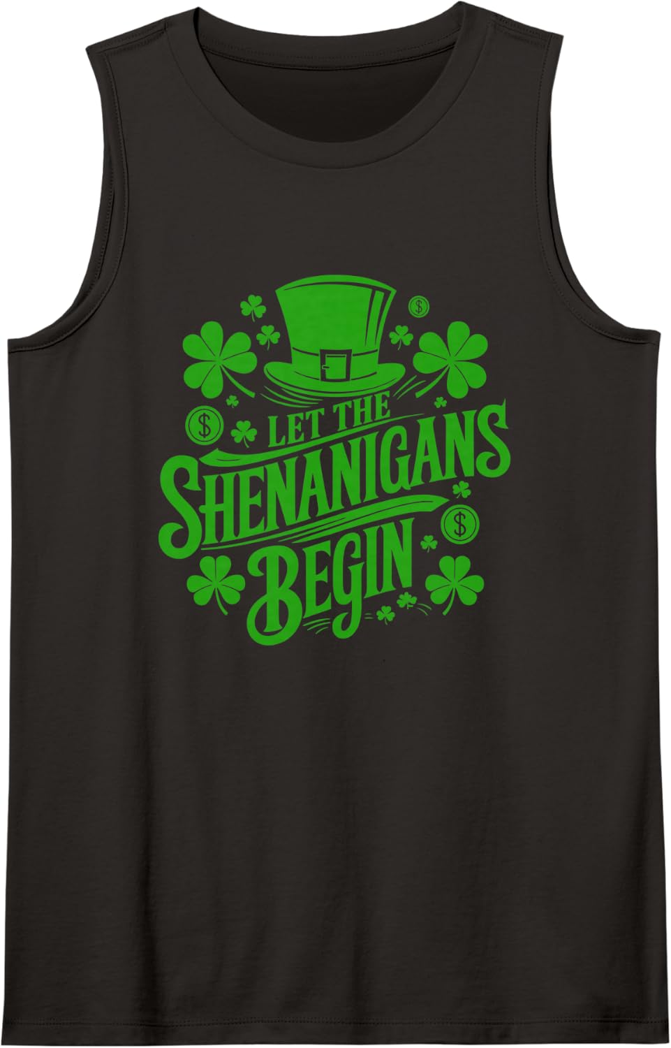 Let The Shenanigans Begin Sleeveless Tank Top - Black