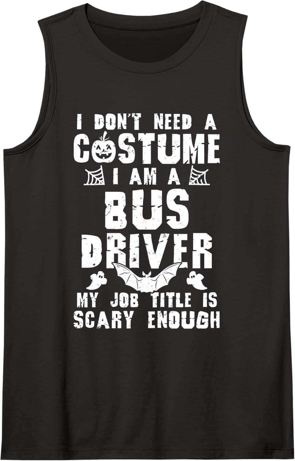 Bus Driver Halloween Costume Scary Funny Boo Sleeveless Tank Top - Black