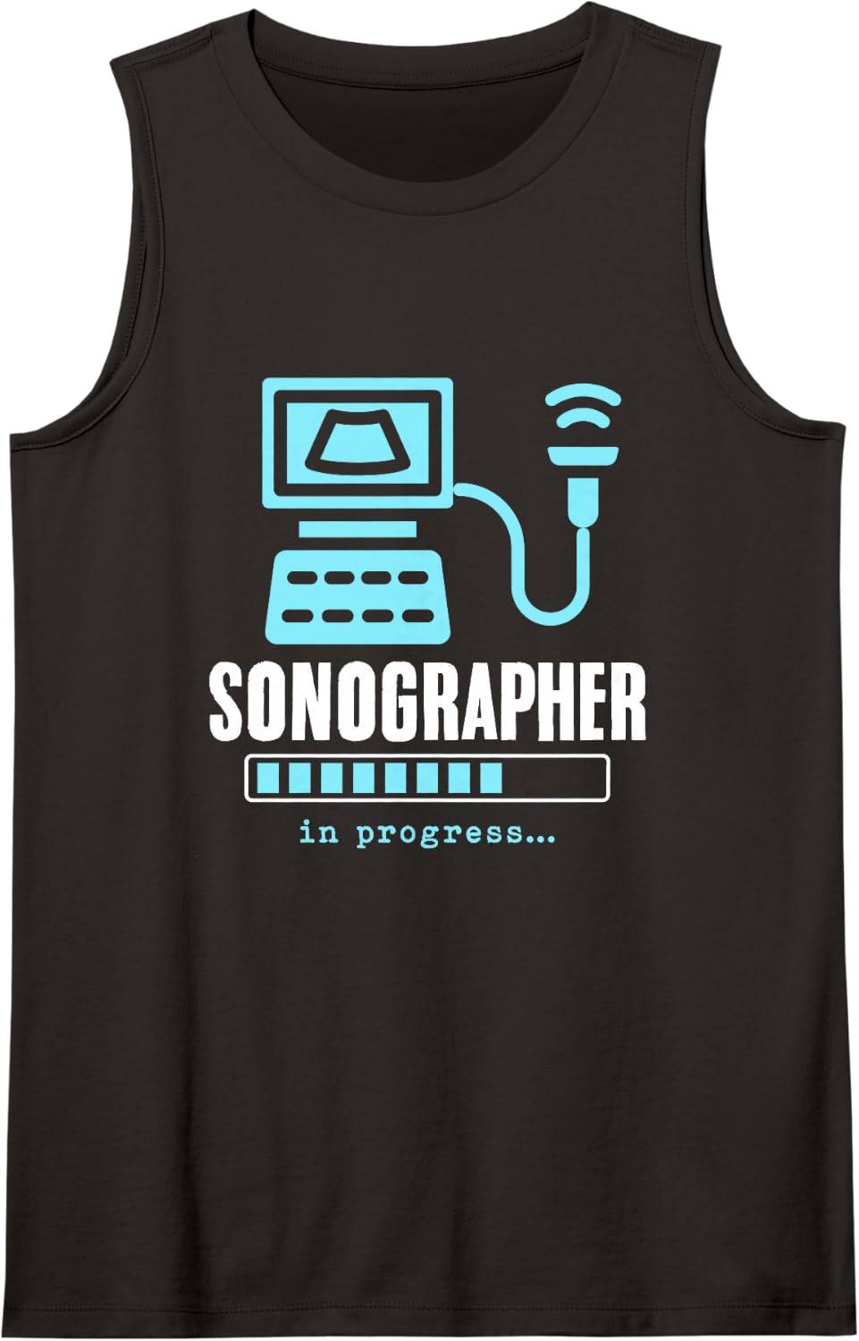 Sonographer in Progress Sonography Student Ultrasound Sleeveless Tank Top - Black