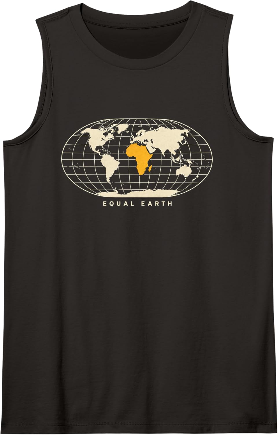 Equal Earth Map Africa True Size World Geography Sleeveless Tank Top - Black