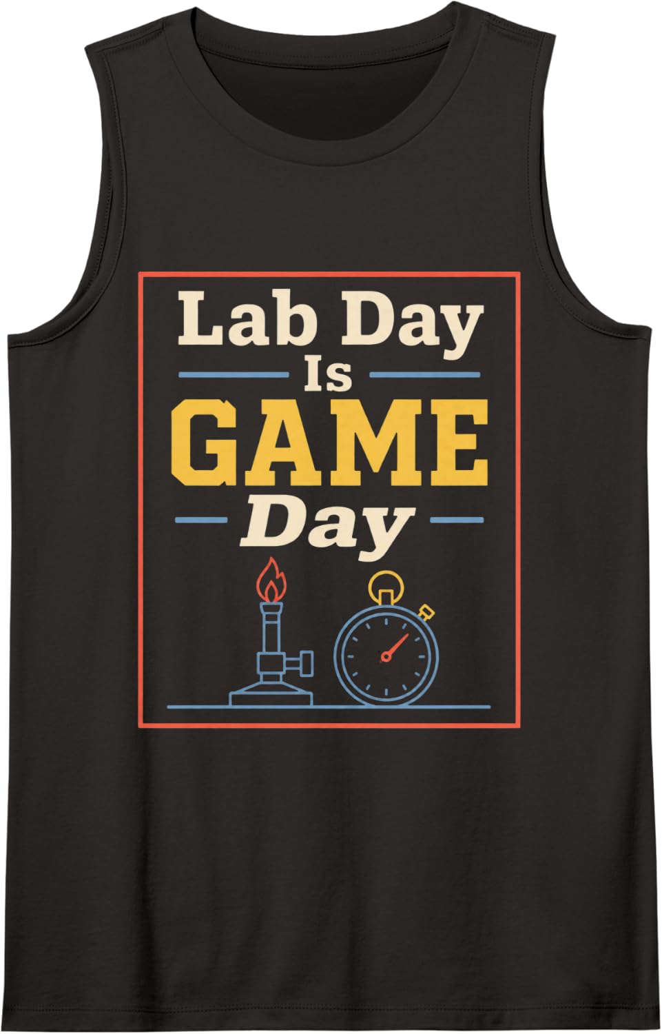 Lab Day is Game Day Chemistry Teacher Science Sleeveless Tank Top - Black