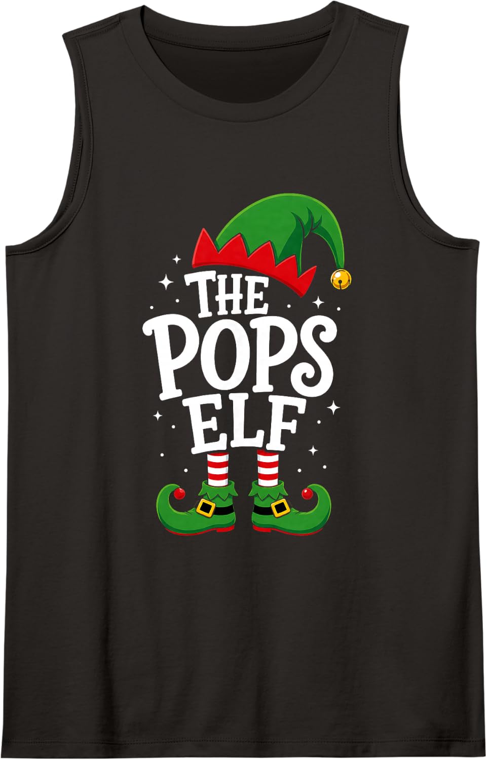 Pops Elf Group Matching Family Christmas Grandpa Funny Tank Top - Black