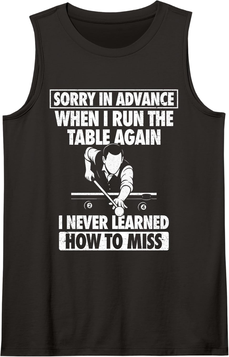 Funny Pool Player Billiards Sleeveless Tank Top - Black