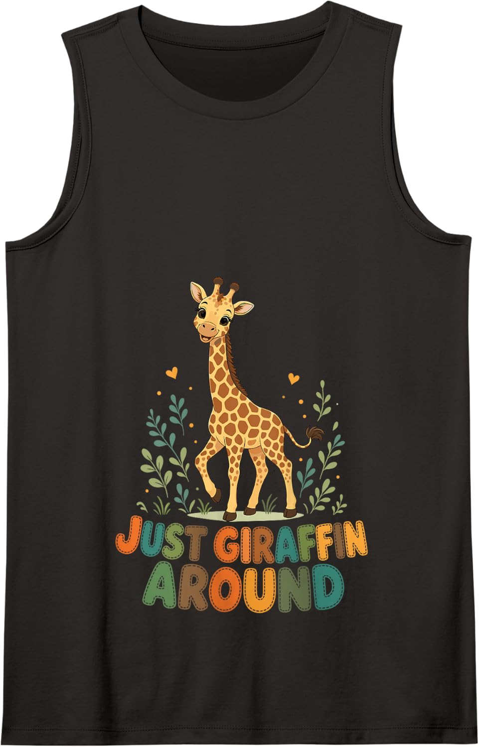 Just Giraffin Around Giraffe Tank Top - Black