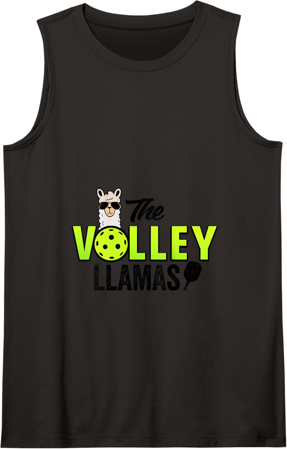 The Volley LLamas comic style llama pickle ball team Tank Top - Black