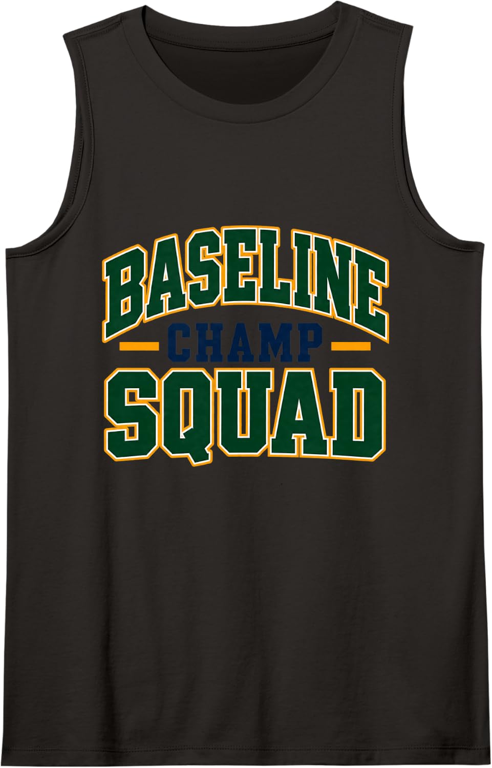 Pickleball Tennis Squad Baseline Champ Graphic Sleeveless Tank Top - Black