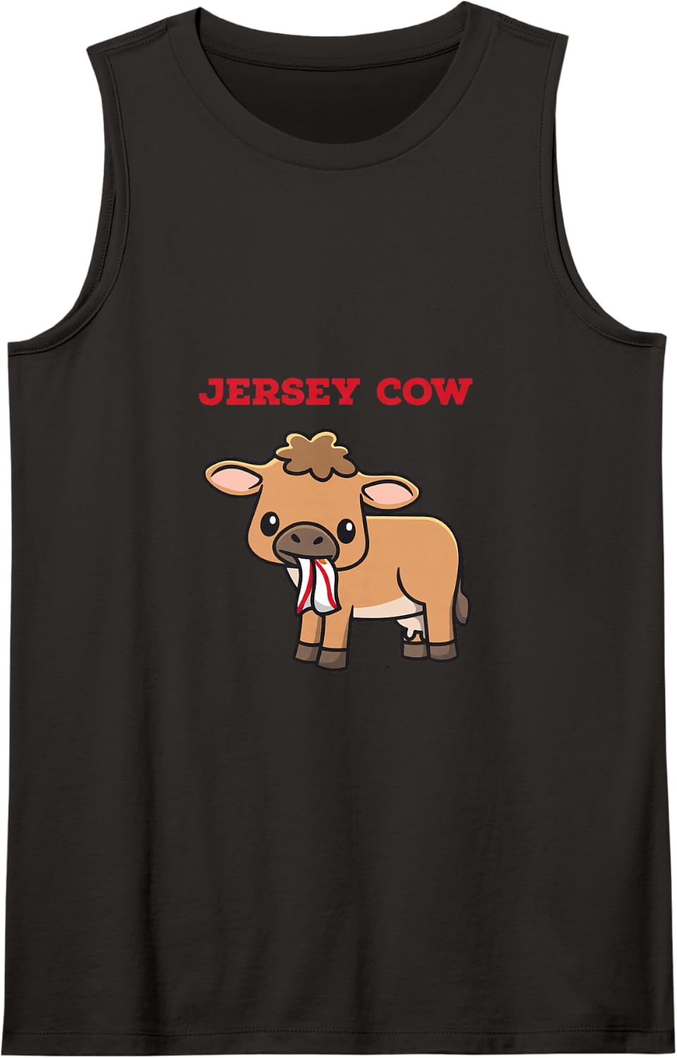 Jersey Cow Sleeveless Tank Top - Black