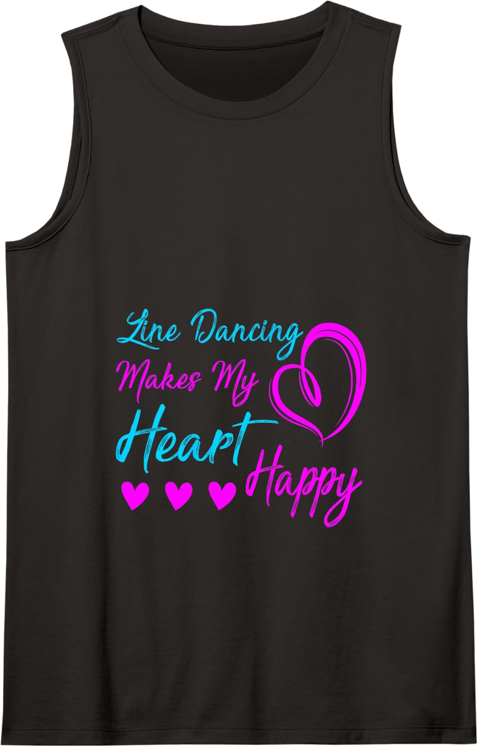Line Dancing Makes My Heart Happy Line Dance Tank Top - Black