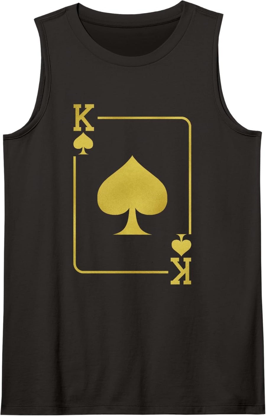 Golden King of Card Spades Playing Card Halloween Costume Sleeveless Tank Top - Black