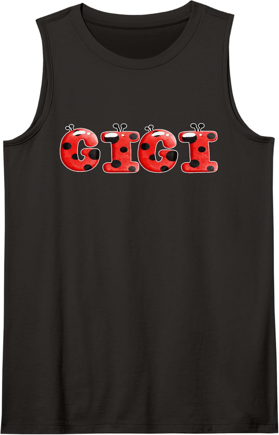 Lady Bug Grandma Gigi Birthday Party Tank Top - Black
