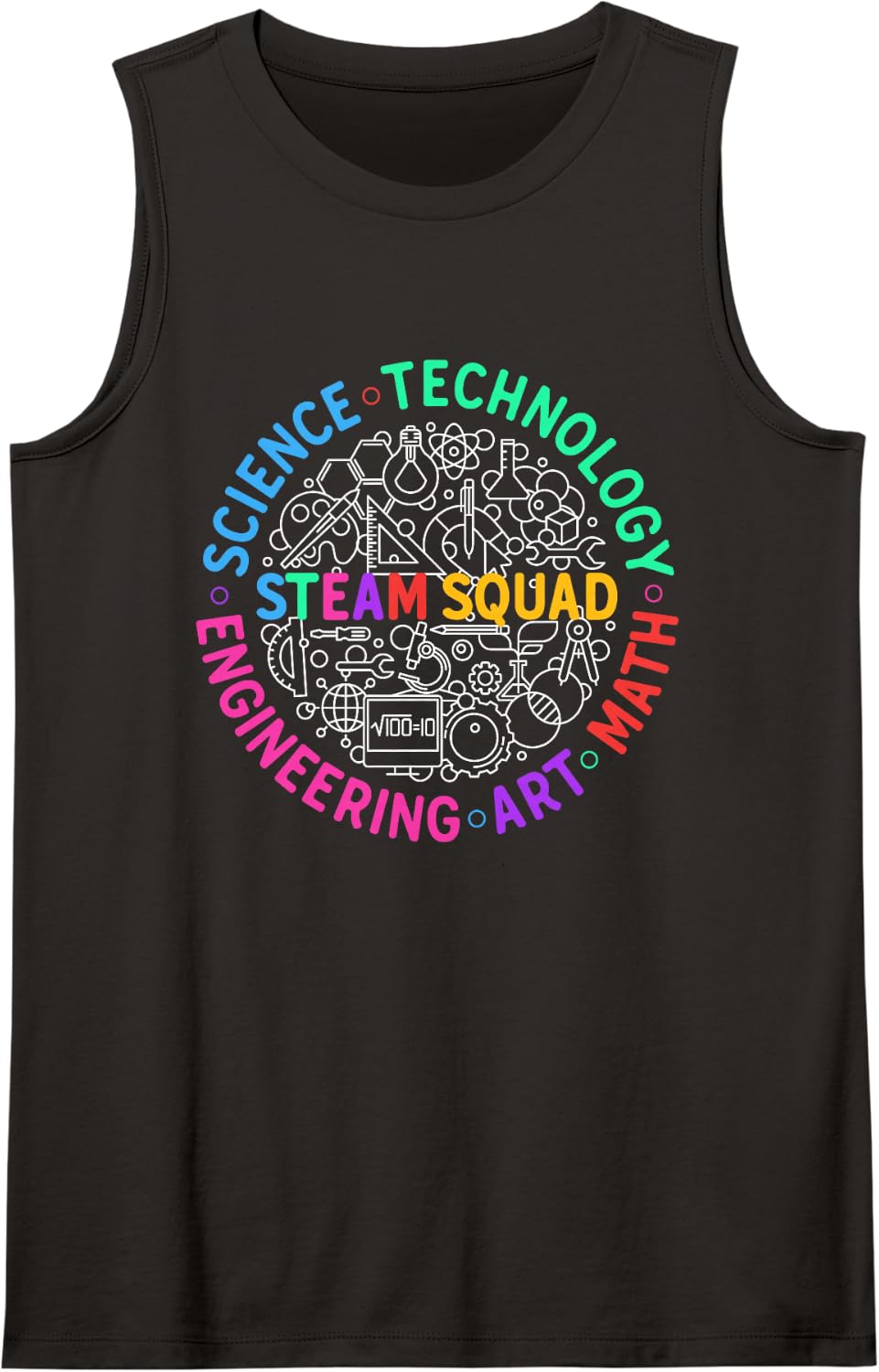 Science, Tech, Engineering, Art and Mathematics STEAM Squad Tank Top - Black