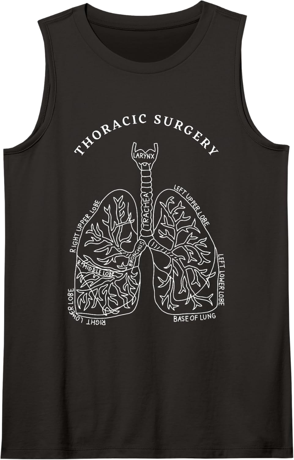 Thoracic Surgery Anatomical Lungs Thoracic Surgeon OR Nurses Sleeveless Tank Top - Black