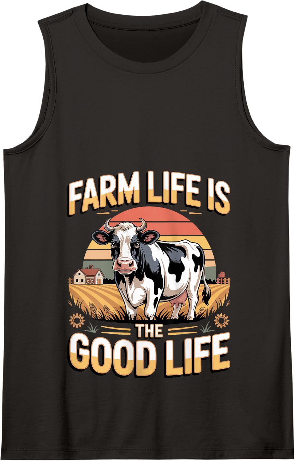 Farm Life is the Good Life Farmer Country Homestead Tank Top - Black