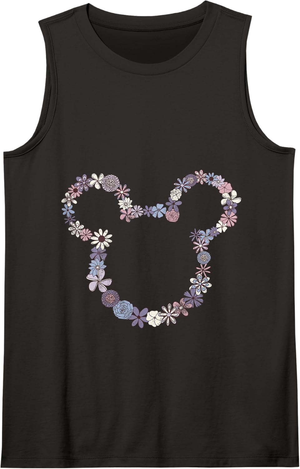 Disney Mickey & Friends Mickey Floral Outline Tank Top - Black