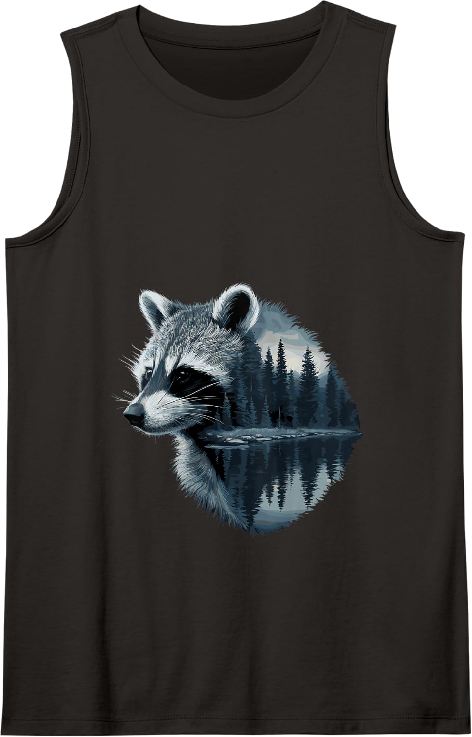 Raccoon Swamp Lake Trash Panda Racoons Tank Top - Black