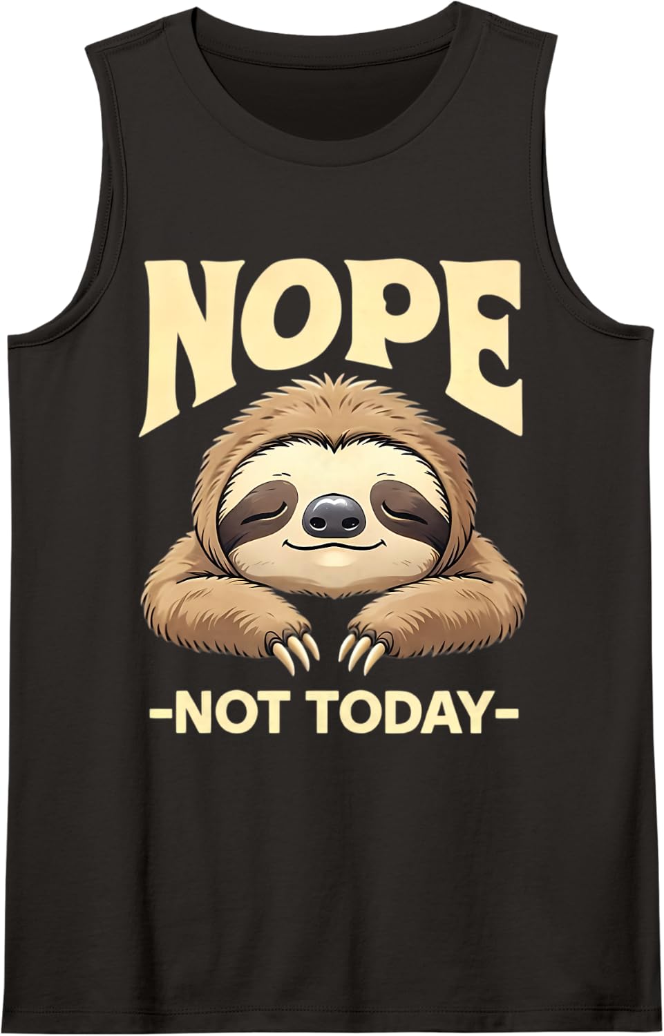 Nope Not Today Funny Lazy Sloth Sleeping Cute Lover Sleep Tank Top - Black