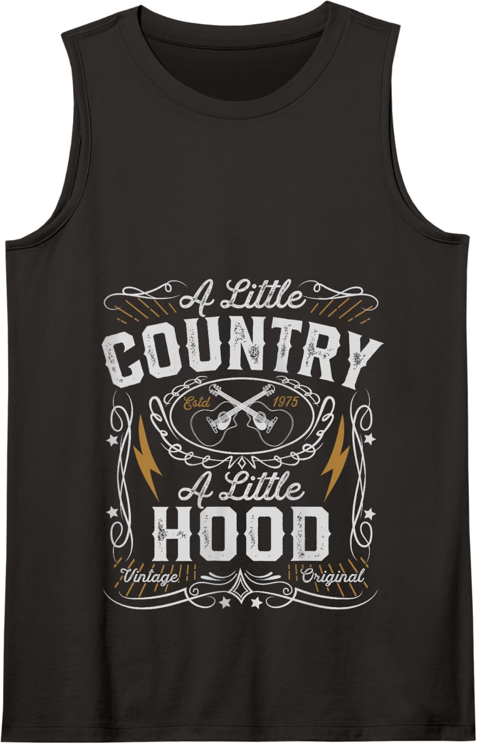 A Little Country A Little Hood Hip Hop Rap Music Womens Gift Tank Top - Black